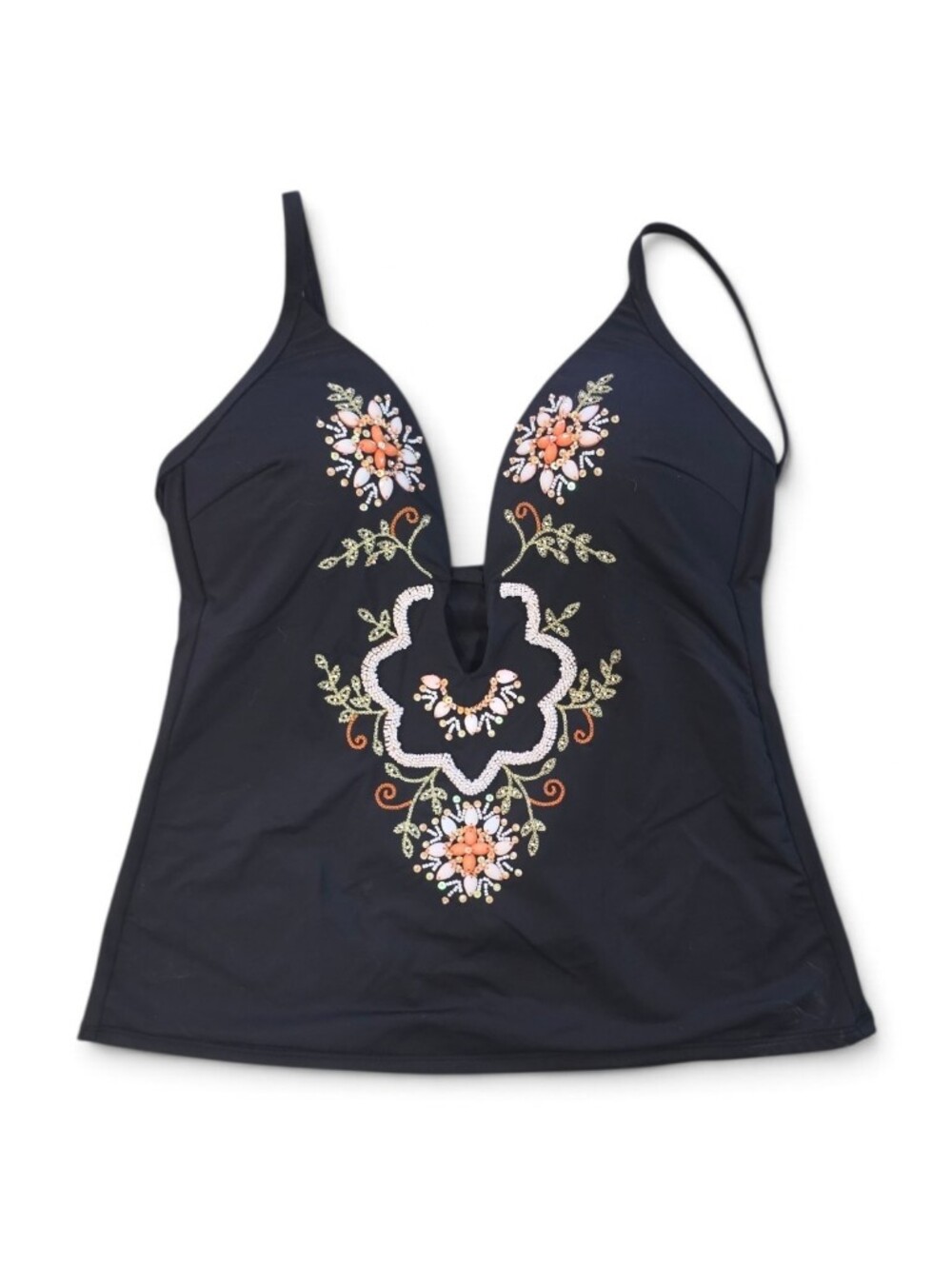 Kenneth Cole Reaction Black Tank Sea Shell Design Top Size S/M No Tag No Bottoms